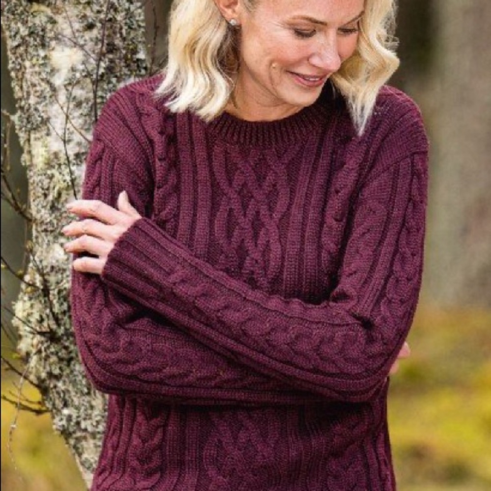 American Eagle Velvet Sweater Wine Colored